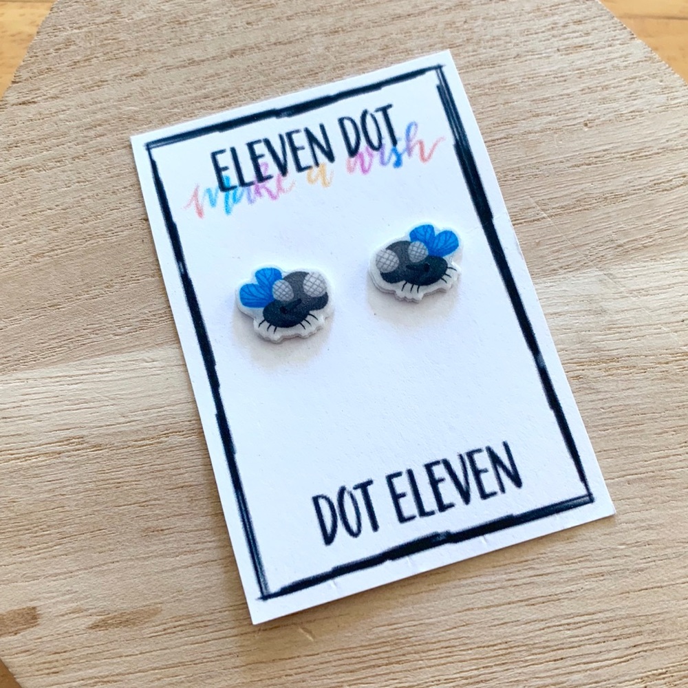 Flies Fly Insect Bug Outdoors Nature Stud Earrings